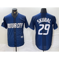 Detroit Tigers #29 Tarik Skubal 2024 Navy CONTON City Connect Cool Base Limited Stitched Jersey