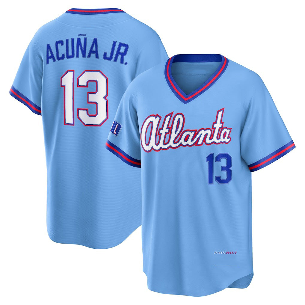 Atlanta Braves #13 Ronald Acuna Jr Powder Blue CONTON 2026 City Connect Stadium Jersey