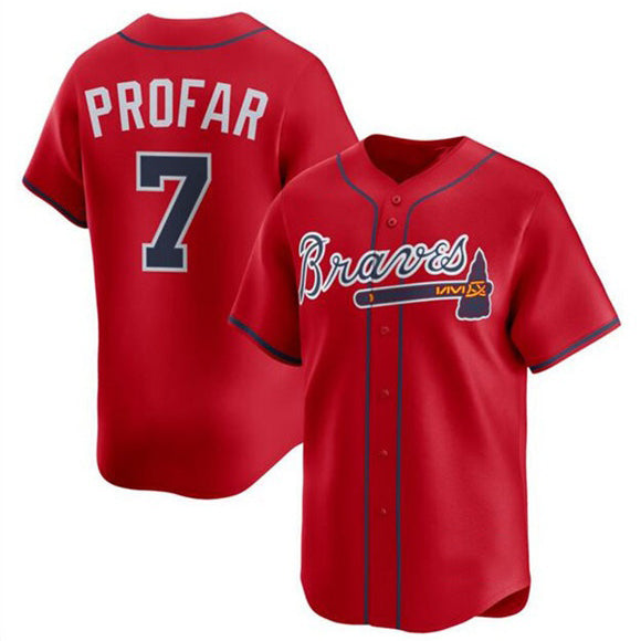 Atlanta Braves #7 Jurickson Profar Red CONTON 2025 Alternate Limited Stitched Jersey
