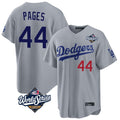 Los Angeles Dodgers #44 Andy Pages Player Gray CONTON World Series Game Home Stitched Jerseys