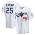 Los Angeles Dodgers #25 Tommy Edman White CONTON 2026 Gold Collection Stadium Jersey