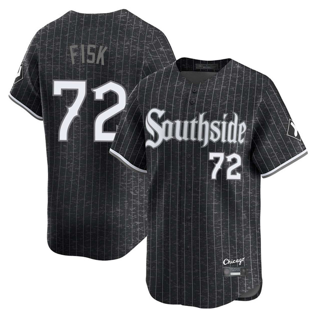 Chicago White Sox #72 Carlton Fisk Player Black CONTON City Connect Limited Home Stitched Jerseys
