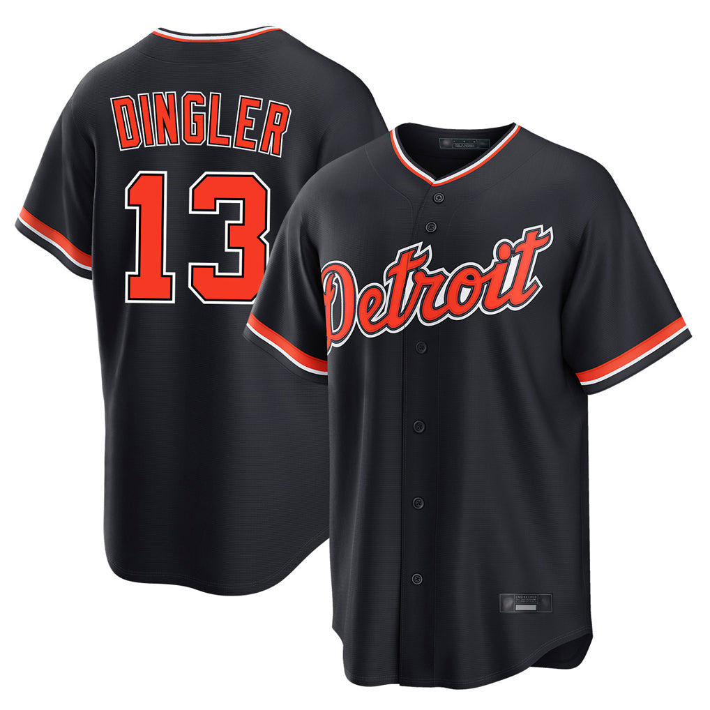 Detroit Tigers #13 Dillon Dingler Player Navy CONTON Home Game Stitched Jerseys
