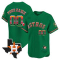 Custom Houston Astros Mexico Texas Patch Vapor Premier Limited Jersey ¨C Green CONTON