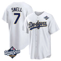 Los Angeles Dodgers #7 Blake Snell Player Gold White CONTON World Series Home Game Stitched Jerseys