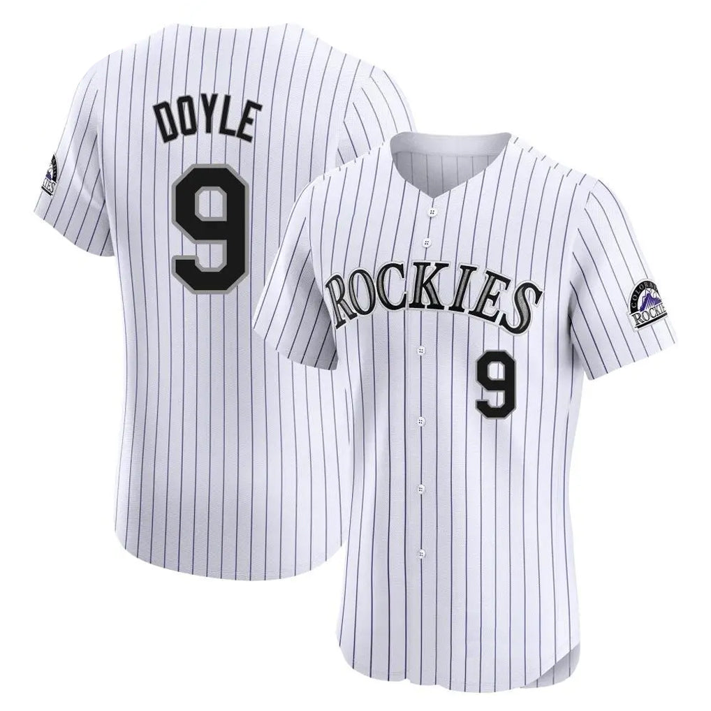 Colorado Rockies #9 Brenton Doyle Player White CONTON Limited Elite Home Stitched Jerseys