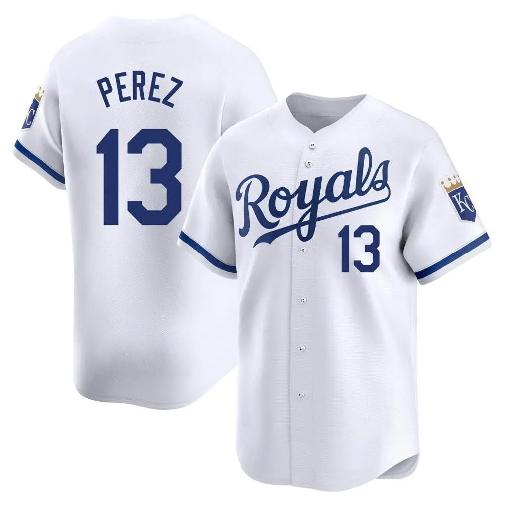 Kansas City Royals #13 Salvador Perez Player White CONTON Alt Limited Home Stitched Jerseys