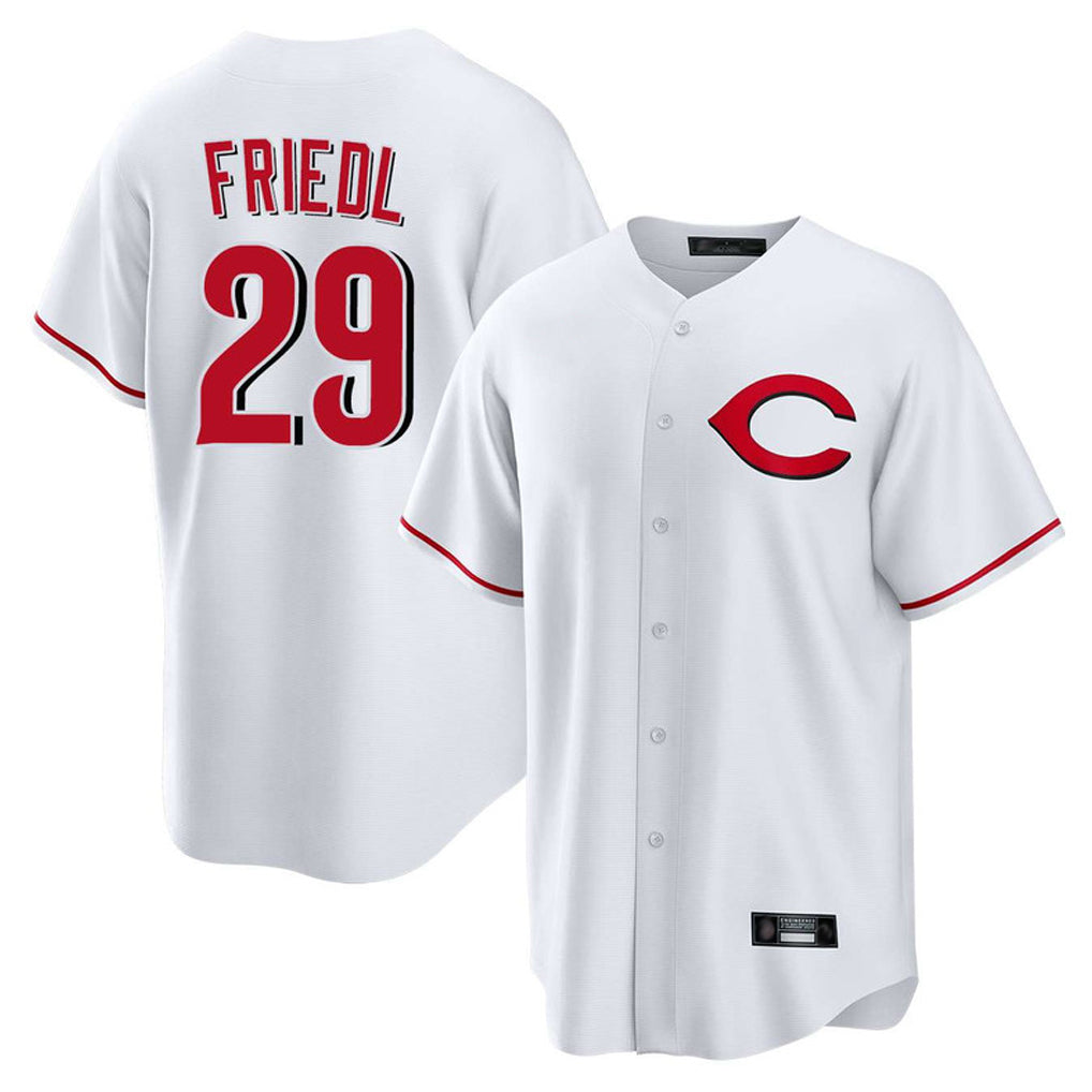 Cincinnati Reds #29 TJ Friedl Player White CONTON Home Game Stitched Jerseys