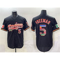 Los Angeles Dodgers #5 Freddie Freeman Black CONTON Mexico Cool Base Stitched Jersey