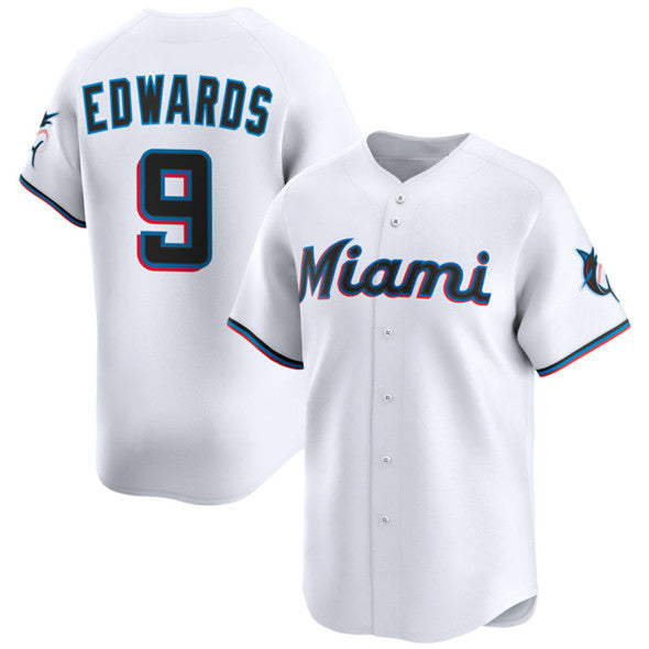 Miami Marlins #9 Xavier Edwards White CONTON 2024 Home Limited Stitched Jersey