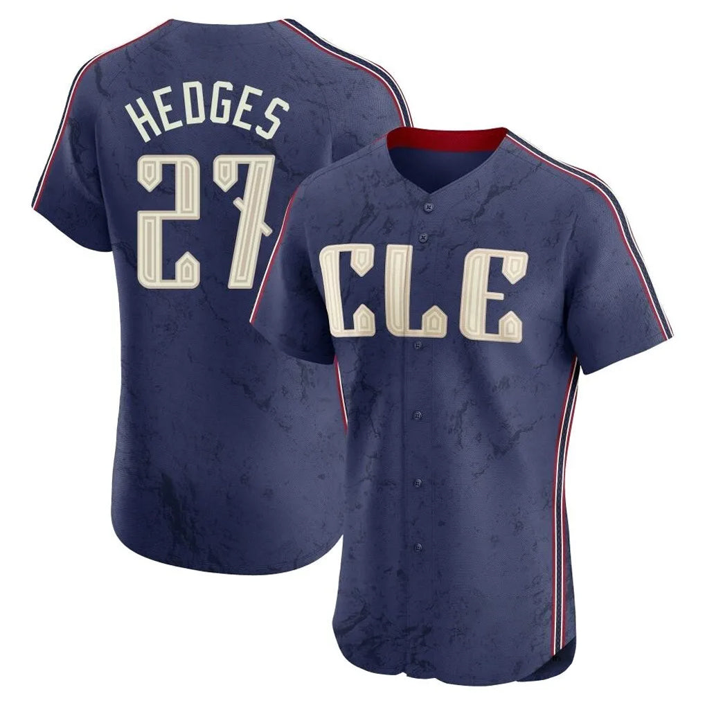 Cleveland Guardians #27 Austin Hedges Player Navy CONTON City Connect Limited Elite Home Stitched Jerseys
