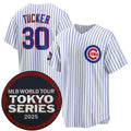 Chicago Cubs #30 Kyle Tucker White CONTON 2025 World Tour Tokyo Series Home Stitched Jersey