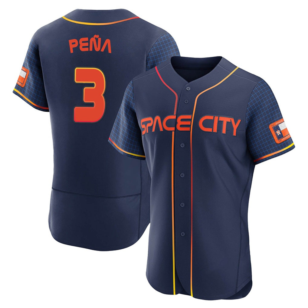 Houston Astros #3 Jeremy Pena Player Navy CONTON City Connect Limited Elite Home Stitched Jerseys