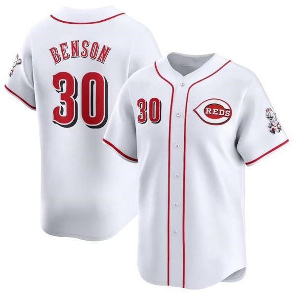 Cincinnati Reds #30 Will Benson White CONTON Home Limited Stitched Jersey
