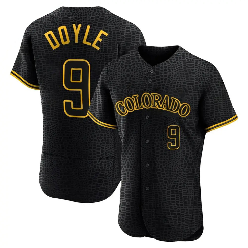 Colorado Rockies #9 Brenton Doyle Player Black CONTON Snake Skin City Limited Elite Home Stitched Jerseys