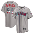 Arizona Diamondbacks #51 Randy Johnson Player Gray CONTON USA 250 Fourth of July Home Game Stitched Jerseys