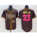 San Diego Padres #23 Fernando Tatis Jr Number Brown CONTON NEW 2023 City Connect Cool Base Stitched Jersey