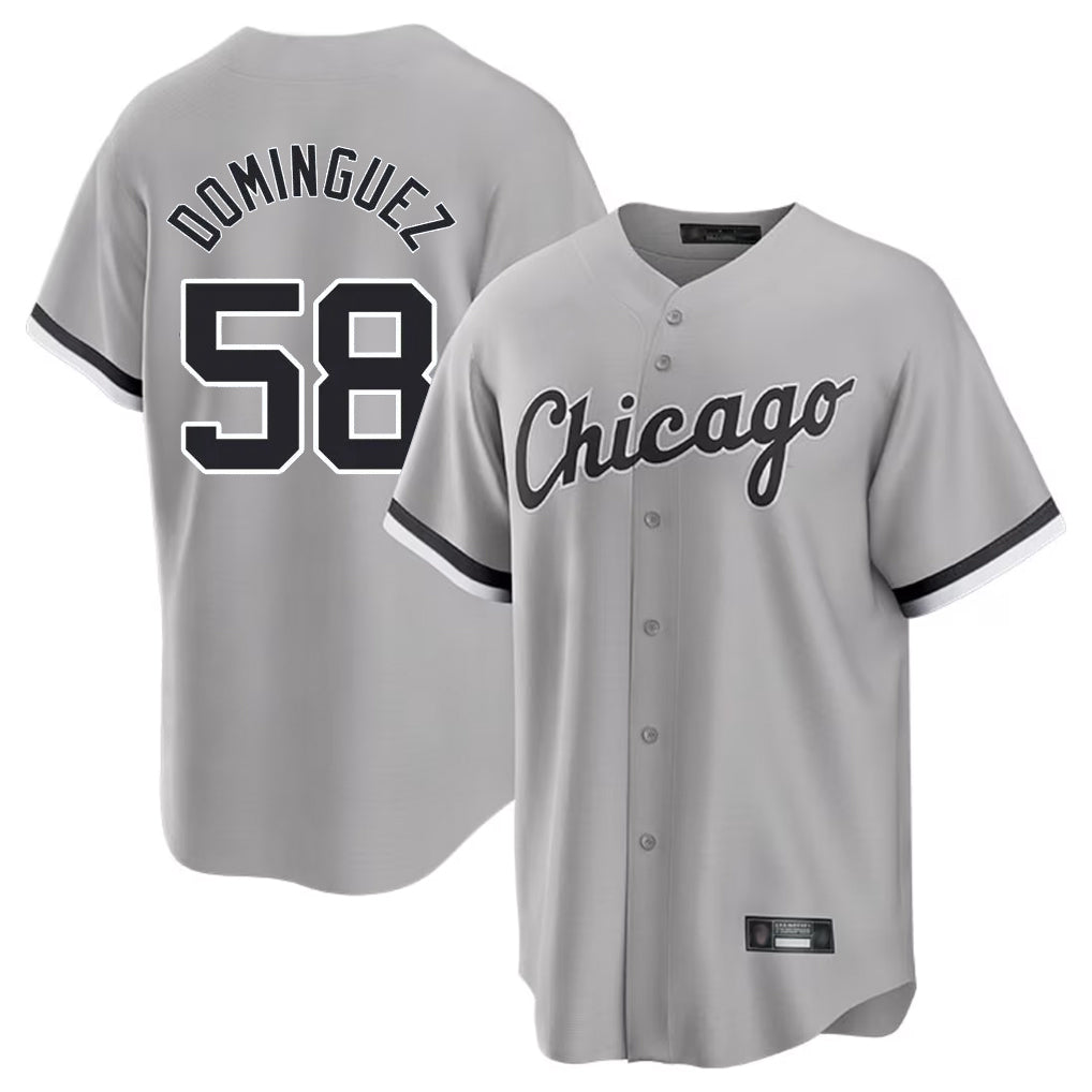 Chicago White Sox #58 Seranthony Dominguez Player Gray CONTON Home Game Stitched Jerseys