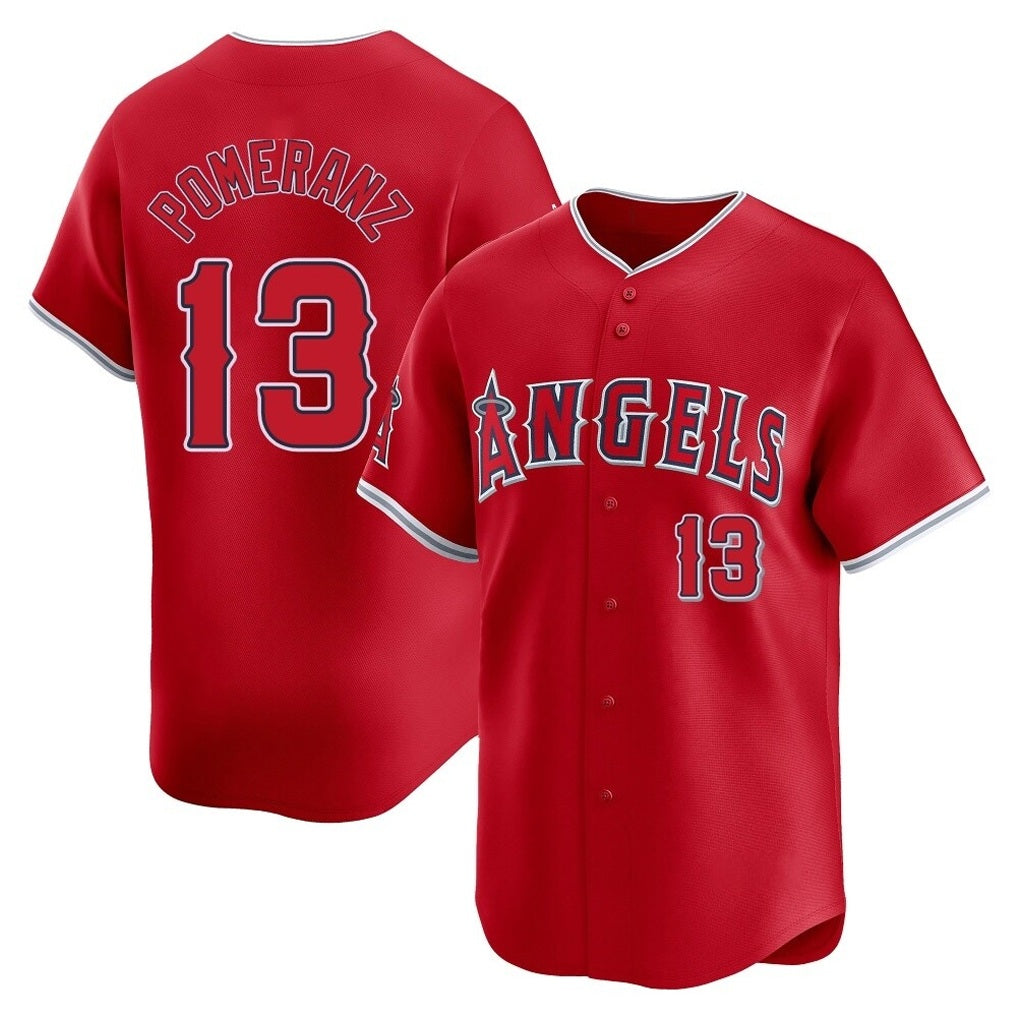 Los Angeles Angels #13 Drew Pomeranz Player Red CONTON Home Limited Stitched Jerseys