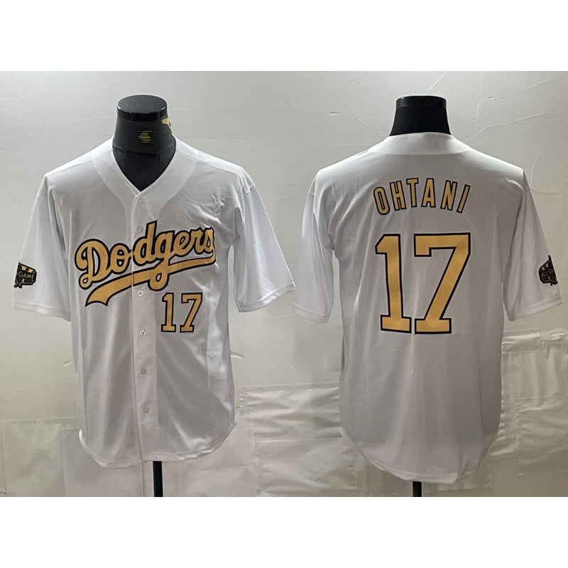 Los Angeles Dodgers #17 Shohei Ohtani Number White CONTON 2022 All Star Stitched Cool Base Jerseys