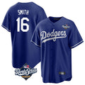 Los Angeles Dodgers #16 Will Smith Player Royal CONTON World Series Game Stitched Jerseys