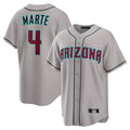 Arizona Diamondbacks #4 Ketel Marte Player Gray CONTON Road Home Game Stitched Jerseys