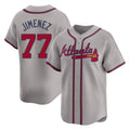 Atlanta Braves #77 Joe Jimenez Player Gray CONTON Limited Home Game Stitched Jerseys