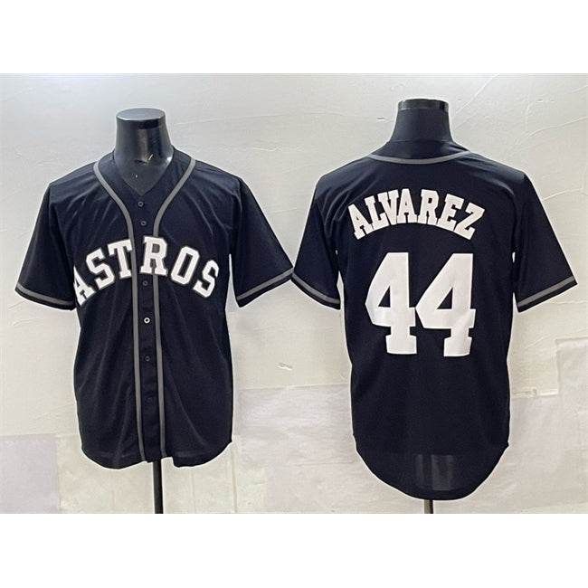 Houston Astros #44 Yordan Alvarez Black CONTON Lights Out Limited Stitched Jersey