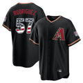 Arizona Diamondbacks #57 Eduardo Rodriguez Player Black CONTON USA 250 Fourth of July Game Home Stitched Jerseys