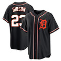 Detroit Tigers #23 Kirk Gibson Player Black CONTON Fashion Out Home Game Stitched Jerseys