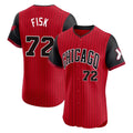 Chicago White Sox #72 Carlton Fisk Player Red CONTON City Connect Limited Elite Home Stitched Jerseys