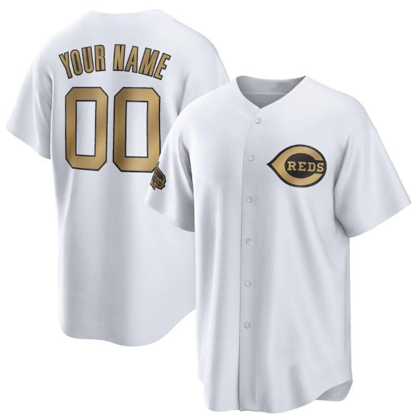 Custom Cincinnati Reds Active Player White CONTON 2022 All-Star Cool Base Stitched Jersey