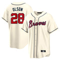 Atlanta Braves #28 Matt Olson Player Cream CONTON Home Game Stitched Jerseys