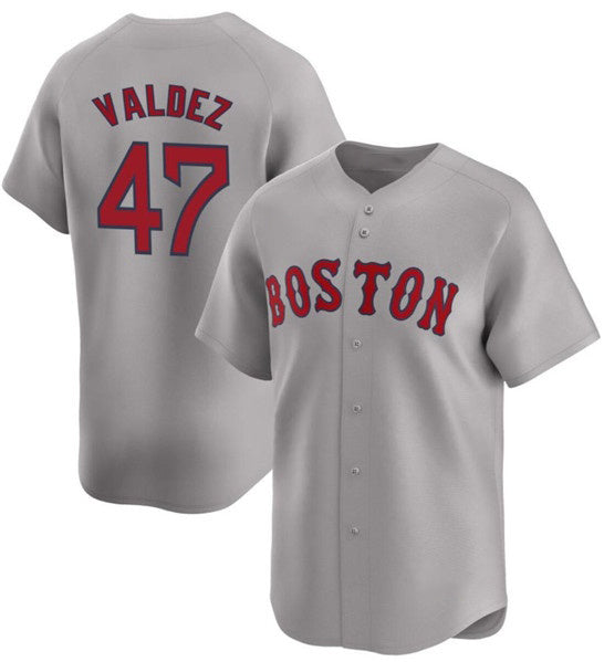 Boston Red Sox #47 Enmanuel Valdez Gray CONTON Cool Base Stitched Jersey