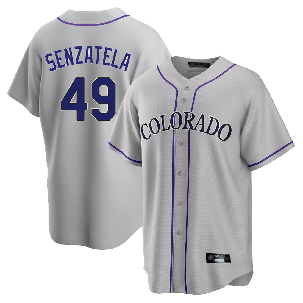 Colorado Rockies #49 Antonio Senzatela Player Gray CONTON Game Home Stitched Jerseys