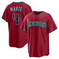 Arizona Diamondbacks #4 Ketel Marte Red CONTON Alternate 2 Replica Jersey