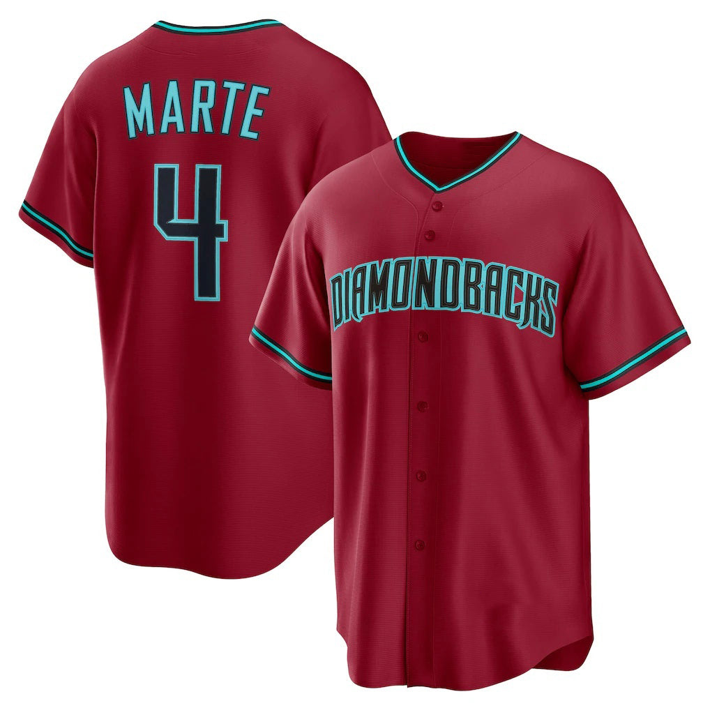 Arizona Diamondbacks #4 Ketel Marte Red CONTON Alternate 2 Replica Jersey
