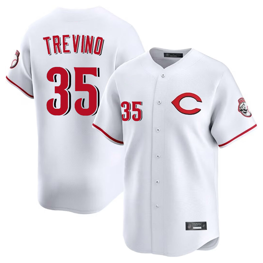 Cincinnati Reds #35 Jose Trevino Player White CONTON Limited Home Stitched Jerseys