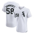 Chicago White Sox #58 Seranthony Dominguez Player White CONTON Stripe Limited Elite Home Stitched Jerseys