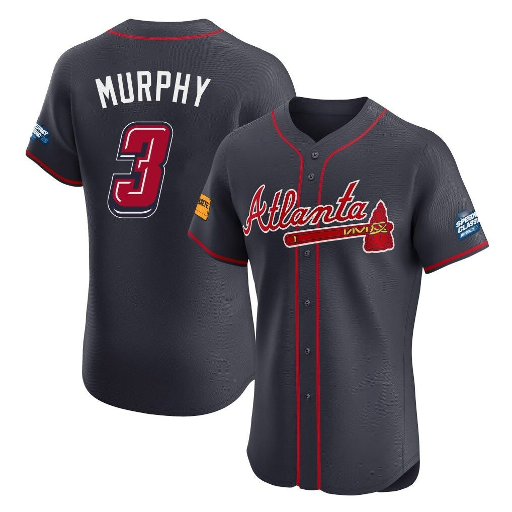 Atlanta Braves #3 Dale Murphy Player Navy CONTON 2025 Speedway Classic Limited Elite Home Game Stitched Jerseys