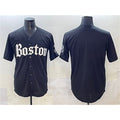 Boston Red Sox Blank Black CONTON Gothic Vapor Limited Stitched Jersey