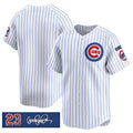 Chicago Cubs Blank White CONTON Pinstripe 'Ryne Sandberg Tribute' Vapor Limited V3 Stitched Jersey