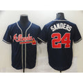 Atlanta Braves #24 Sanders Blue CONTON Game Jerseys