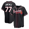 Atlanta Braves #77 Joe Jimenez Player Black CONTON Fashion Out Game Stitched Jerseys
