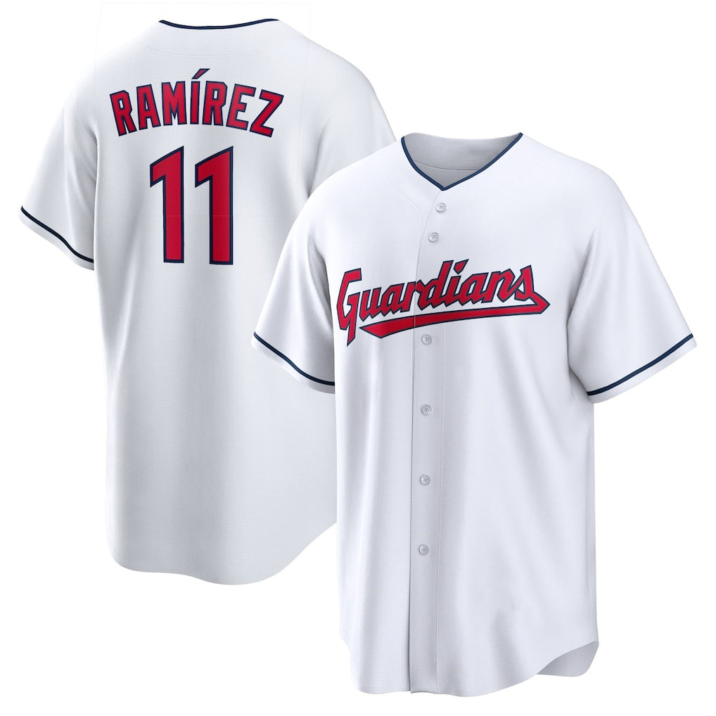 Cleveland Guardians #11 Jos¨¦ Ram¨ªrez White CONTON Replica Player Jersey