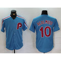 Philadelphia Phillies #10 J.T. Realmuto Blue CONTON Cool Base Stitched Jersey