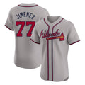Atlanta Braves #77 Joe Jimenez Player Gray CONTON Limited Elite Home Game Stitched Jerseys