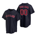 Custom Cleveland Indians Navy CONTON Stitched Cool Base Jersey