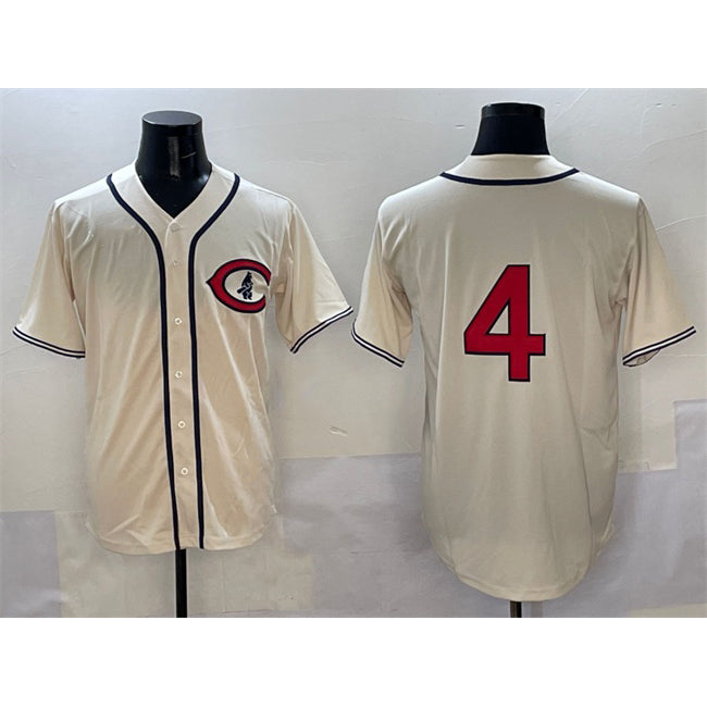 Chicago Cubs #4 Pete Crow-Armstrong Cream CONTON Field of Dreams Cool Base Stitched Jersey