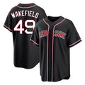 Boston Red Sox #49 Tim Wakefield Player Black CONTON Out Home Game Stitched Jerseys
